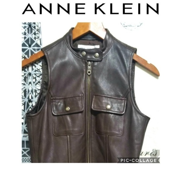 Anne Klein Jackets & Blazers - A  Anne Klein Leather brown  Vest